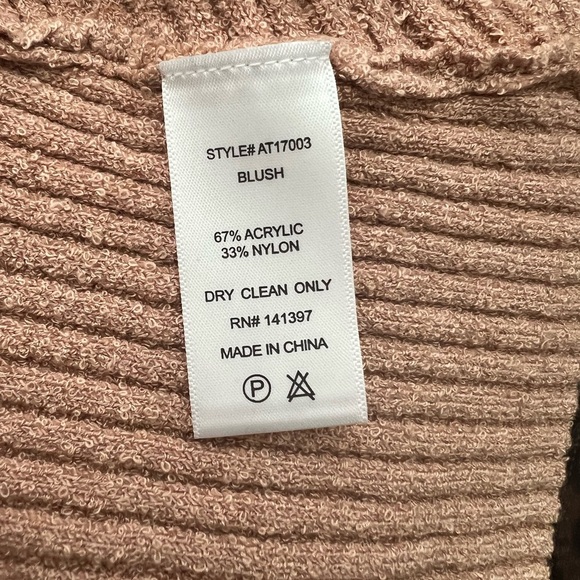 ASTR THE LABEL-  Mock Neck Cross Front Sweater Ribbed Knit Faux Wrap Top NWOT - Picture 8 of 8